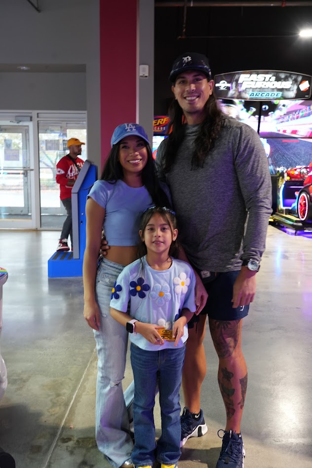 A DC Mom Bloggers family by the Fast & Furious Arcade